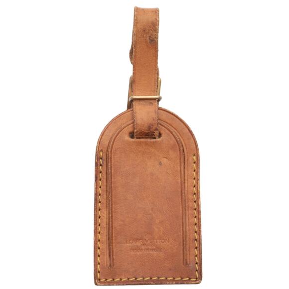 Authentic Louis Vuitton Vachetta Leather Luggage Name Tag O - Picture 1 of 6